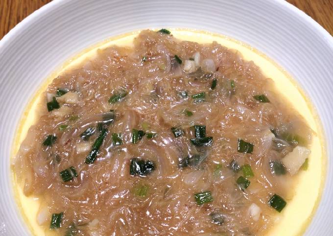 Steamed Egg with Fried Scallop