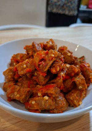 Foto resep 1.008. Sambal Pedas Tempe Bakso