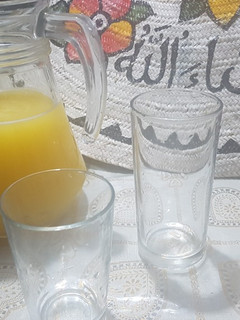 A picture of Pineapple and orange juice.