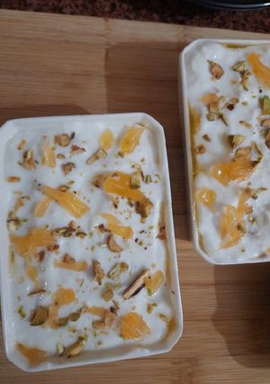 A picture of Orange custard pudding.