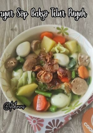 Foto resep Sayur Sop Bakso Telur Puyuh
