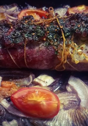 Una foto de Matambre arrollado al horno al vino tinto