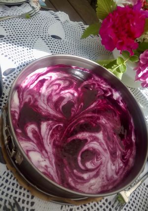 Áfonyás joghurttorta (cukor, tojás és liszt mentes) recept fotója