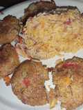 Albondiguitas veganas de burgol con arroz