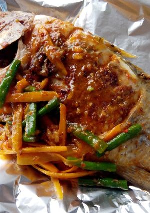 A picture of Spicy veggies tilapia.