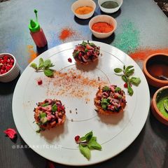 A picture of Colourful Millet Katori Chat.