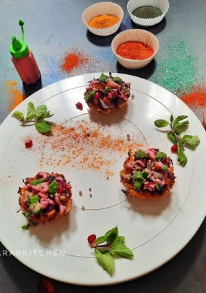 A picture of Colourful Millet Katori Chat.
