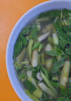 Hình của món Canh ngồng (bồng) khoai nấu tôm.