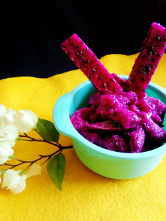 Foto resep 78. Dragon Fruit Ice Cream/ Es Krim Buah Naga (snack MPASI 1y+*)