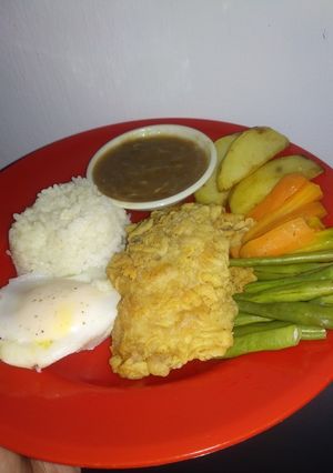 Foto resep Chicken Crispy Steak with Rice and Egg