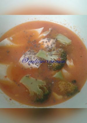 Foto resep Sup Tomat Brokoli Tahu Telur