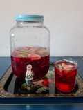 Agua de jamaica con jengibre y naranja