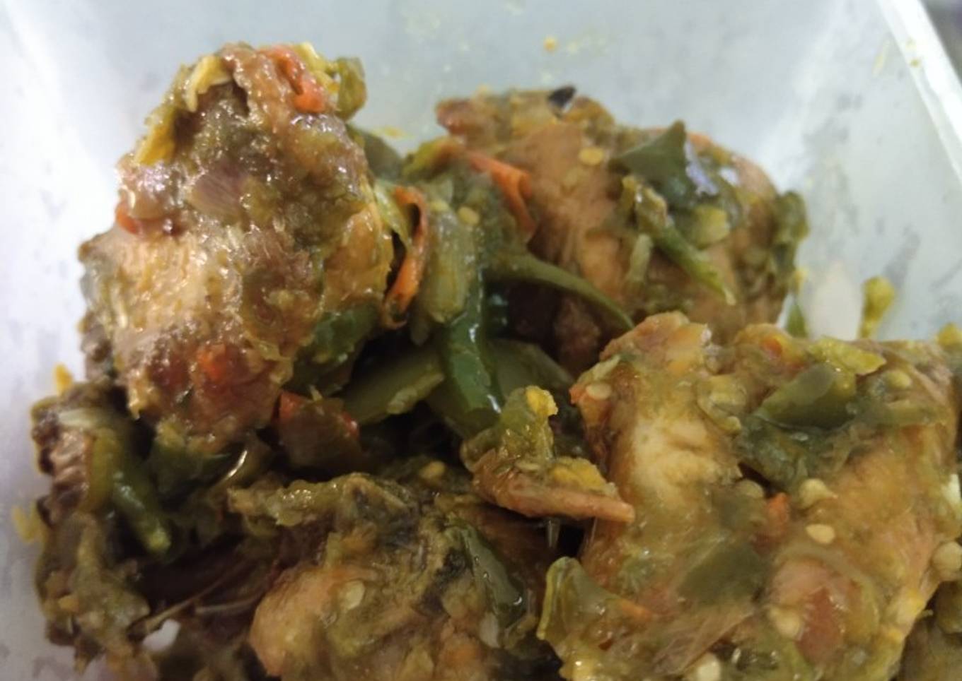 Balado ayam cabe ijo