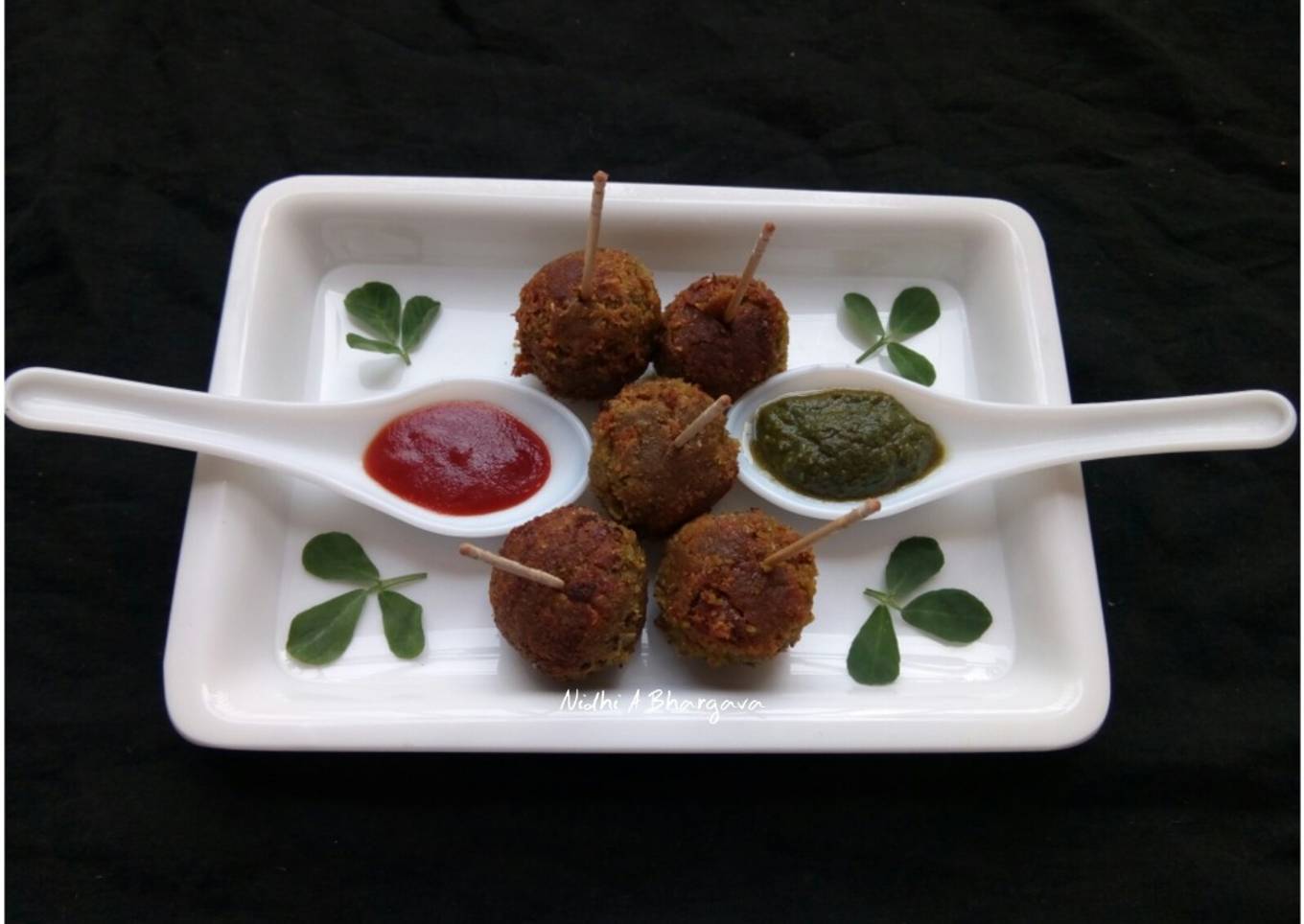 Whole moong and soya chunks lollipop