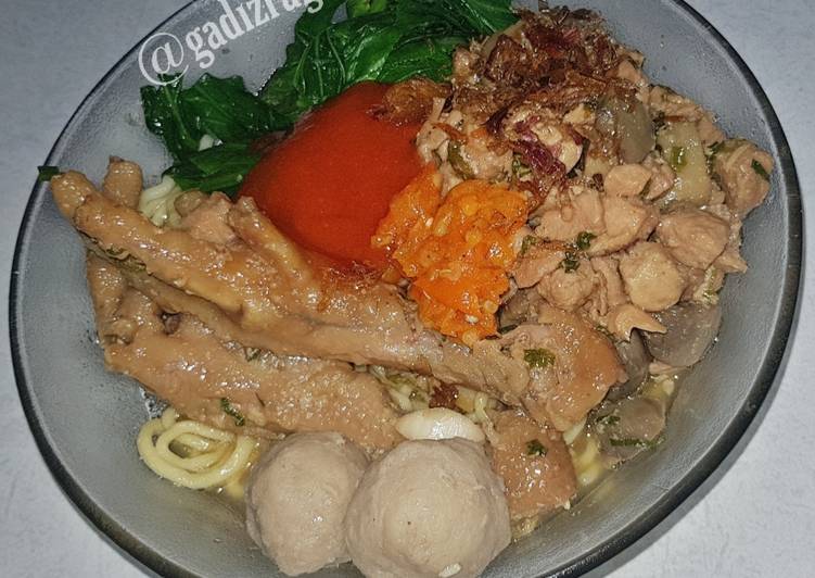 Mieayam komplit ala ala (Mieayam jamur ceker bakso)