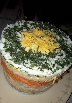 Une photo de Gateau salade mimosa