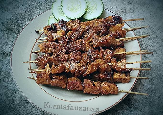 Cara Gampang Menyiapkan Sate sapi kombi tempe, Bikin Ngiler