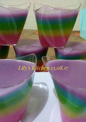 Foto resep Puding Santan Pelangi