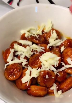 Una foto de Chorizos en salsa dulce