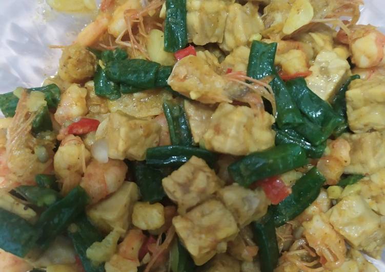 Tumis Tempe, Udang, Kacang Panjang