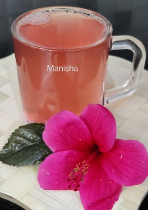 A picture of Hibiscus Tea(Fresh flowers lemon tea).