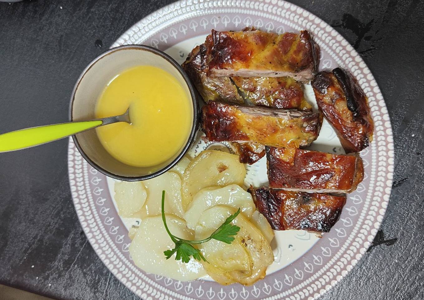 Costillas con salsa de naranja
