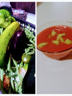 Una foto de Gazpacho andaluz (con verduras de la huerta)