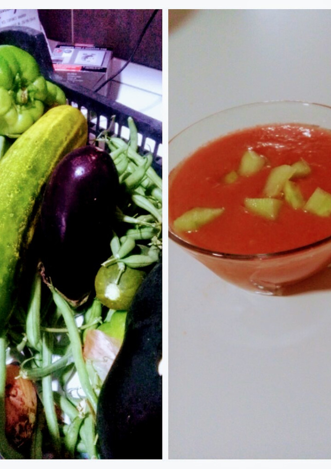 Una foto de Gazpacho andaluz (con verduras de la huerta)
