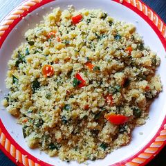 A picture of Steamed Rice and Moringa.