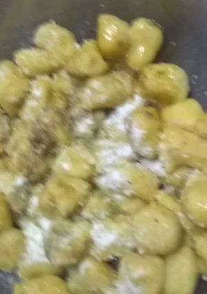 Una foto de Ñoquis de zapallo y papas