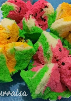 Foto resep Roti Kukus / Bolu Kukus Mekar "Semangka"