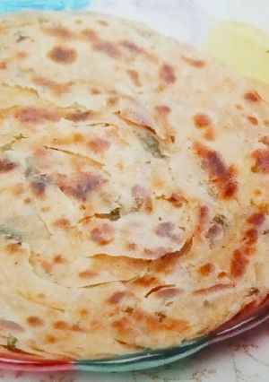 A picture of Aloe Vera Lachhedar Parantha.