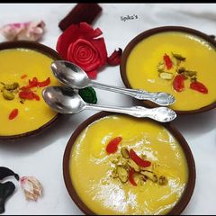 Bhapa Aam Doi / Mango Yogurt A picture of Bhapa Aam Doi / Mango Yogurt.