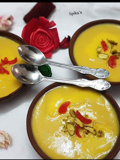 A picture of Bhapa Aam Doi / Mango Yogurt.
