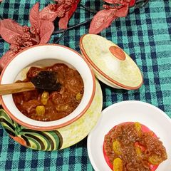 A picture of Roselle Flower, Raisins and Tomato Chutney/ Winter Special Chutney/ Ambadichya Fulanchi Chutney.