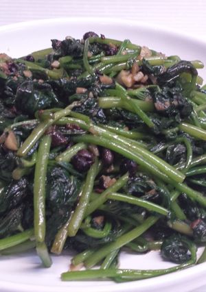 Foto resep Tumis daun ubi jalar dgn black bean