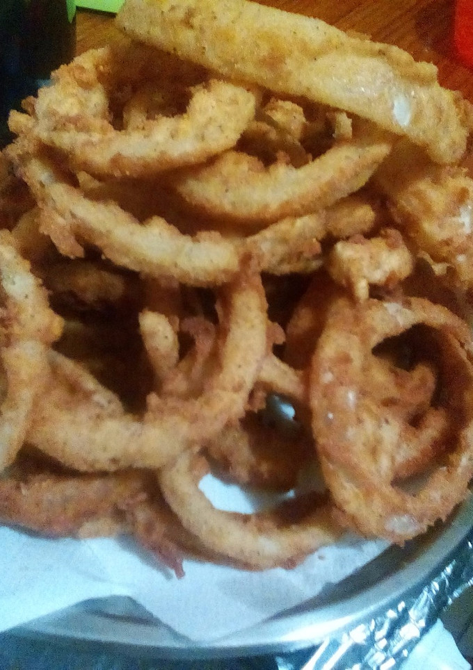 Una foto de Aros de cebolla (calamares de tierra)