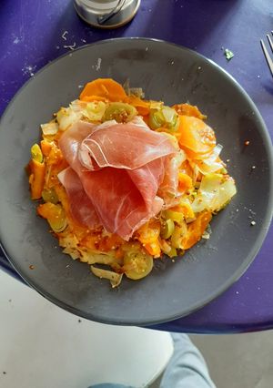 Une photo de Salade carottes-poireaux