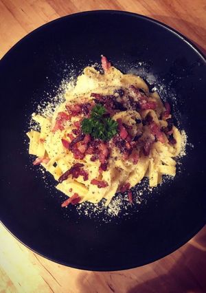 Une photo de Tagliattelle alla Carbonara