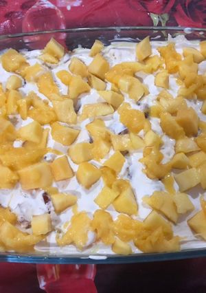 A picture of Mango creamy cake delight.