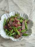 Stir Fry French Bean, Beef Slice & Streaky Beef | Lauk Lunch Sihat Keto