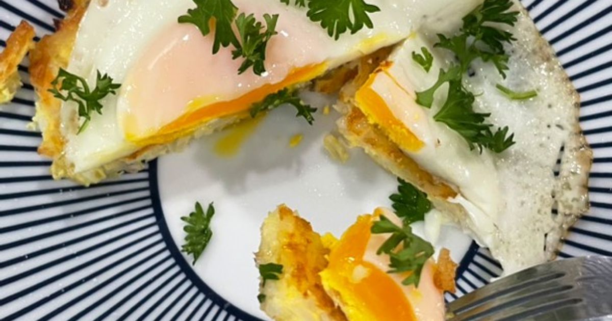 Resep Rice Pancake (Topped with a Sunny Side Up Egg) 🍳 - foto hasil masakan Resep Rice Pancake (Topped with a Sunny Side Up Egg) 🍳 - foto hasil masakan