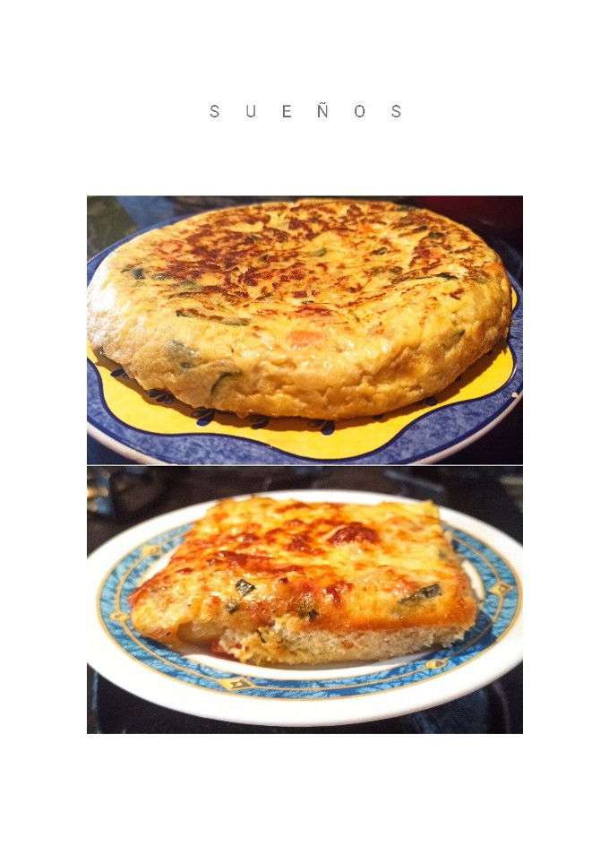 Una foto de Tortilla y pastel de verduras, dos recetas en una