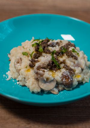 Una foto de Risotto de setas y trufa