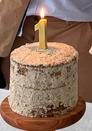Una foto de Torta bebés de banana dátiles y castañas (smash cake)
