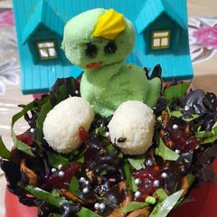 A picture of Choco crunchy paan nest.
