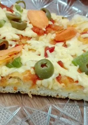 صورة لوصفة بيتزا بالخضار🍕