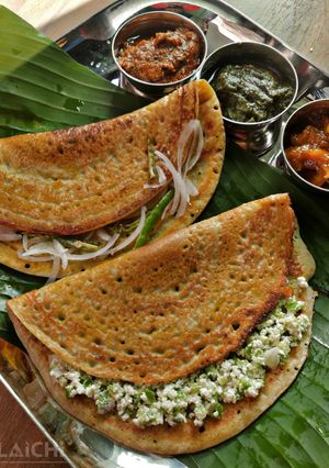 A picture of Moong dal ka chilla.