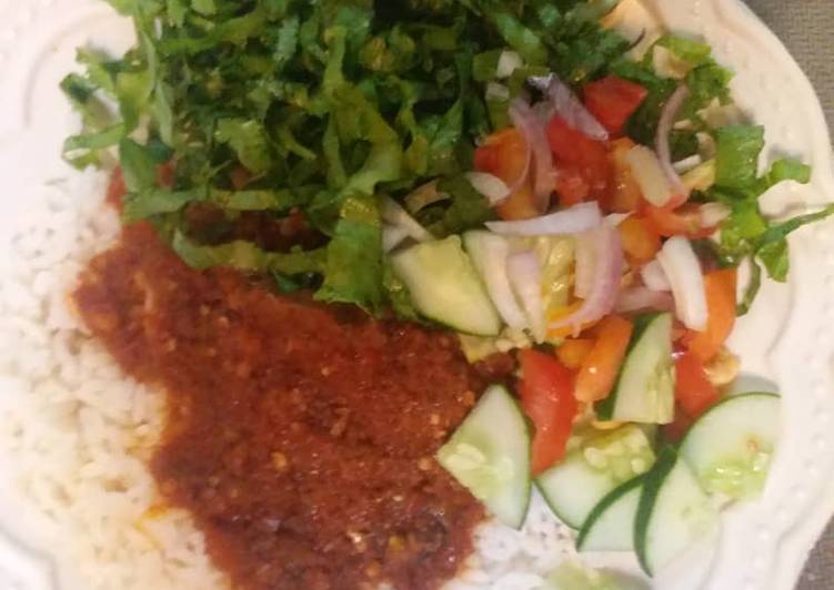 White rice with stew