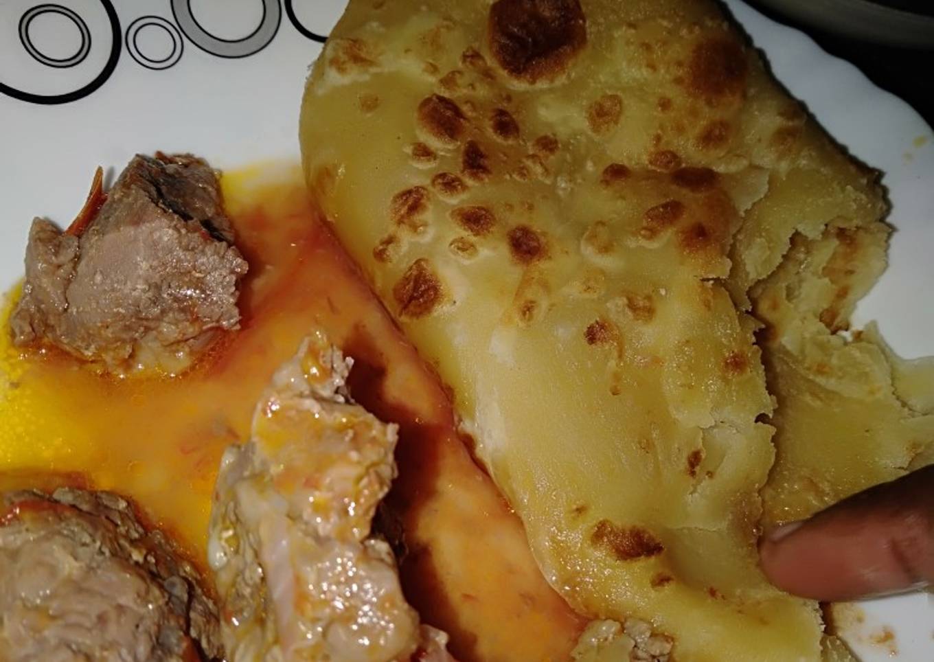 Chapati with beef stew